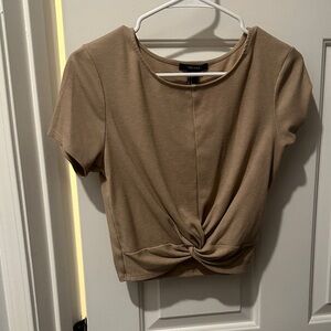 Forever 21 Brown Twist Front Crop Top